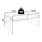 VDGPWA 32" Rectangle Waterfall Coffee Table, 0.6" Thick All Acrylic, Clear