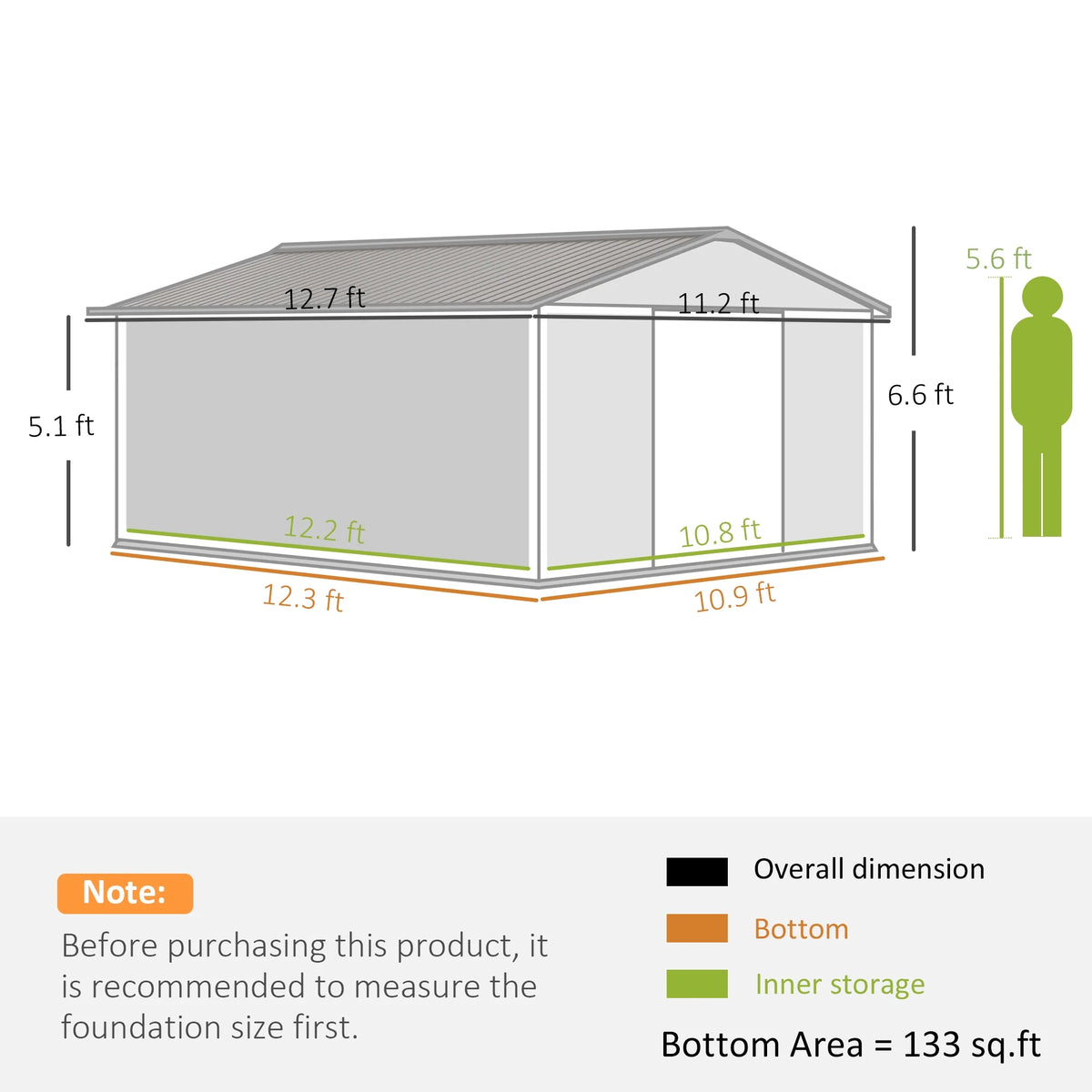 Outsunny 7' x 4' Metal Storage Shed Organizer, Garden Tool House with 4 Vents and 2 Sliding Doors for Backyard, Patio, Garage, Lawn, Dark Gray
