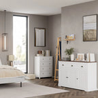 Homfa Sideboard Storage Cabinet with 3 Drawers & 3 Doors, 53.54'' Wide Buffet Cabinet for Dining Room, White