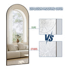 Anyrose 24"x65" Full Length Mirror with Arch-Top Standing Mirror Wall Mounted, Black