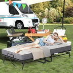 Full Size Folded Bed with Mattress, 75" x 54" Folding Bed, Twin Bed, Rollaway Bed Guest Bed for Adults with Sturdy Frame