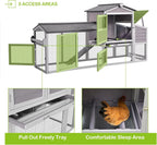 MEDEHOO 80" Mobile Chicken Coop with Wheels - Weatherproof Wooden Hen House, Outdoor Poultry Cage & Nesting Box Run, Expandable Design