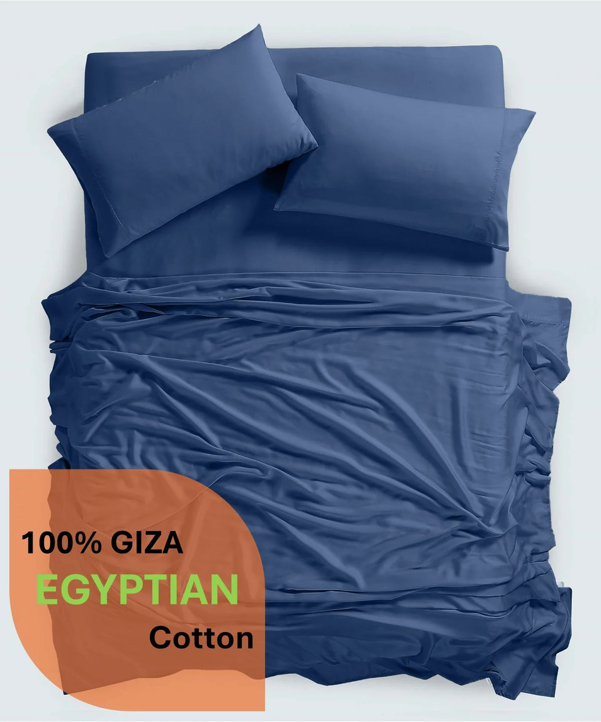 600 Thread Count, 100% Giza Egyptian Cotton Bedding Set, 4-PC Sheets Set, 15 Inch Deep Pocket of Fitted Sheet, Soft Sateen Weave Breathable - Black, Twin