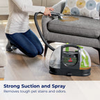 BISSELL Little Green Portable Deep Cleaner, for Carpet, Upholstery, and Auto, Lightweight, Strong Suction, Large Tank Capacity, 3369, Green