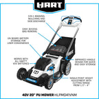 HART 40-Volt 20-inch Cordless Brushless Push Mower Kit, (1) 6.0Ah Lithium-Ion Battery