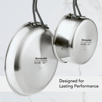 KitchenAid 5-Ply Clad 10 Pcs Stainless Steel Cookware Induction Pots and Pans Set, Dishwasher Safe, Metal Utensil, Broiler and Oven Safe to 500��F, Polished Stainless Steel