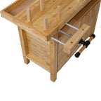 Workbench, Work Bench, Versatile and Functional Wooden Workstation, Work Table for Garage Workshop and Home, 55"L*24.5"W*33"H, Natural
