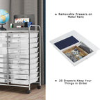 Costway 20 Drawer Rolling Storage Cart Tools Scrapbook Paper Office School Organizer Yellow