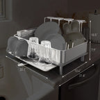 simplehuman Kitchen Dish Drying Rack, Fingerprint-Proof Stainless Steel Frame, Grey Plastic