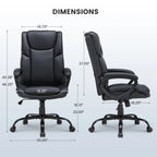 Mainstays Executive Ergonomic High Back Leather Home Office Desk Chair, Black