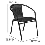 Emma + Oliver Indoor/Outdoor Stacking Rattan Restaurant Patio Chairs, Set of 2, Gray