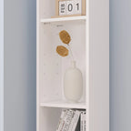 Javlergo 71" Tall Narrow Bookcase, Small Corner Bookshelf with Adjustable Shelves & Drawer, White