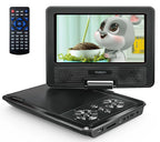 7.5'' Portable DVD Player for Car and Kids Support USB & SD Cards 5 Hours Internal Battery Car DVD Player with Car Charger, Black