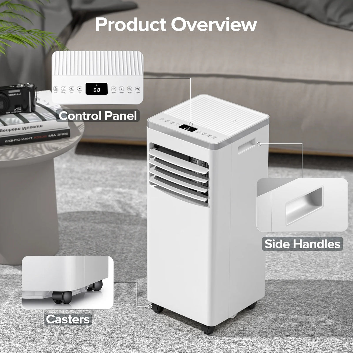 Moifoi 10000BTU  Portable Air Conditioner with Remote Control, AC Unit Covers up to 450 Sq. Ft.