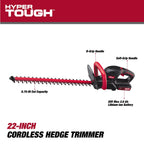 Hyper Tough 20V Max 22-inch Cordless Battery Powered Hedge Trimmer, HT21-401-003-07