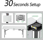 Folding Half Portable Foldable Table for Parties Backyard Events (White, 6 FT 70 * 29) (White, 6 FT)