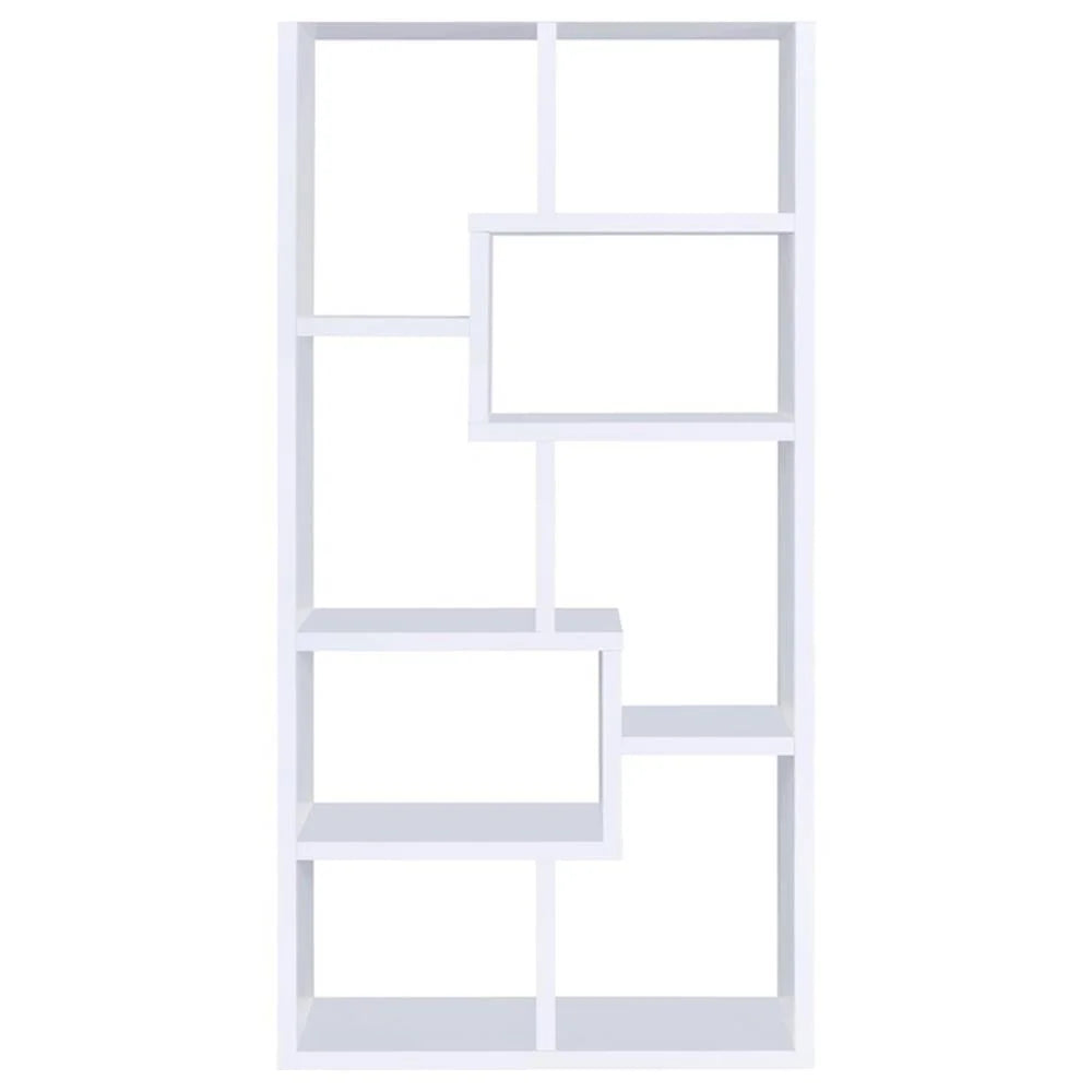Coaster Company Interlocking 8 Shelf Wood White Bookcase for Home