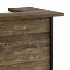 71 Inch Rectangular Home Bar Serving Unit Storage Shelves 2 Tiers Brown