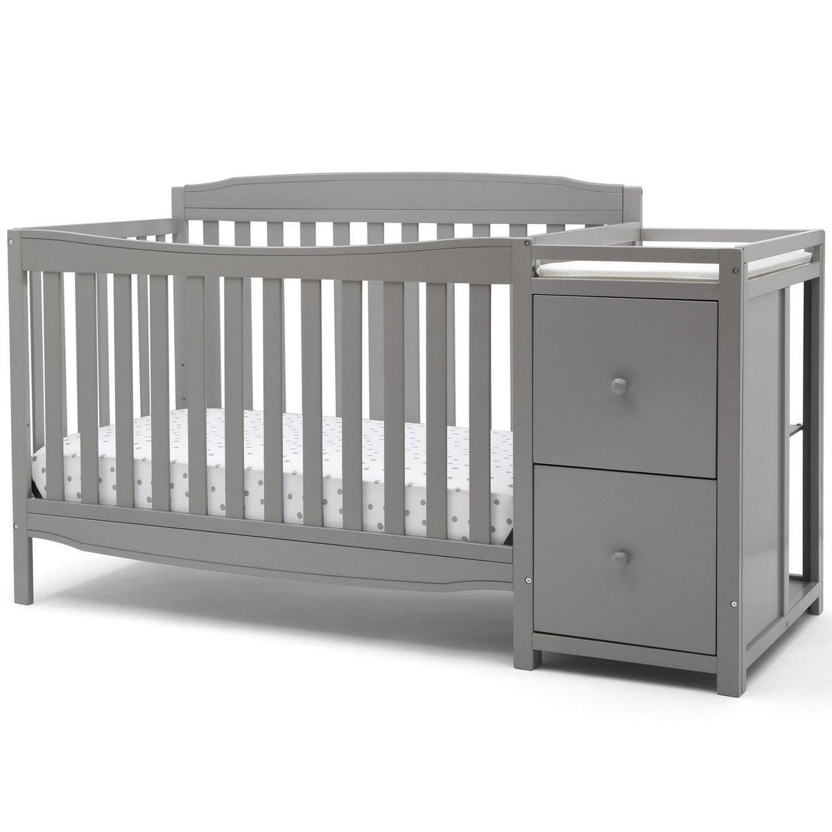 Delta Children Mason 6-in-1 Convertible Crib and Changer. Gray