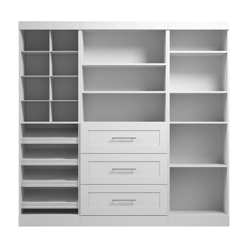 Bestar Pur 86W Closet Organizer System in White - Engineered Wood