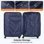 luggage sets 2 piece(20,28 inch) ABS hard suitcase with wheels and TSA lock travel set,orange