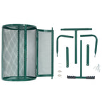 MUCHANT 24" Compost Spreader, Heavy-Duty Metal Mesh Spreader with Adjustable Handle for Lawn, Green