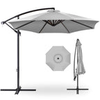 Best Choice Products 10ft Offset Hanging Outdoor Market Patio Umbrella w/ Easy Tilt Adjustment - Tan