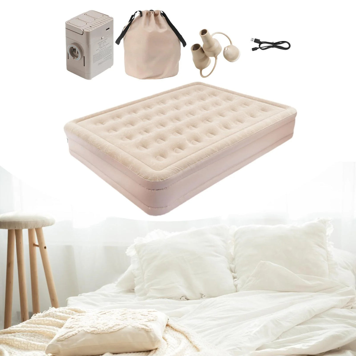 Pitycbo Air Mattress Airbed Camping Mat Lightweight with Air Pump with Carry Bag Camping