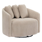 Beautiful Drew Accent Chair by Drew Barrymore, Cream Boucle