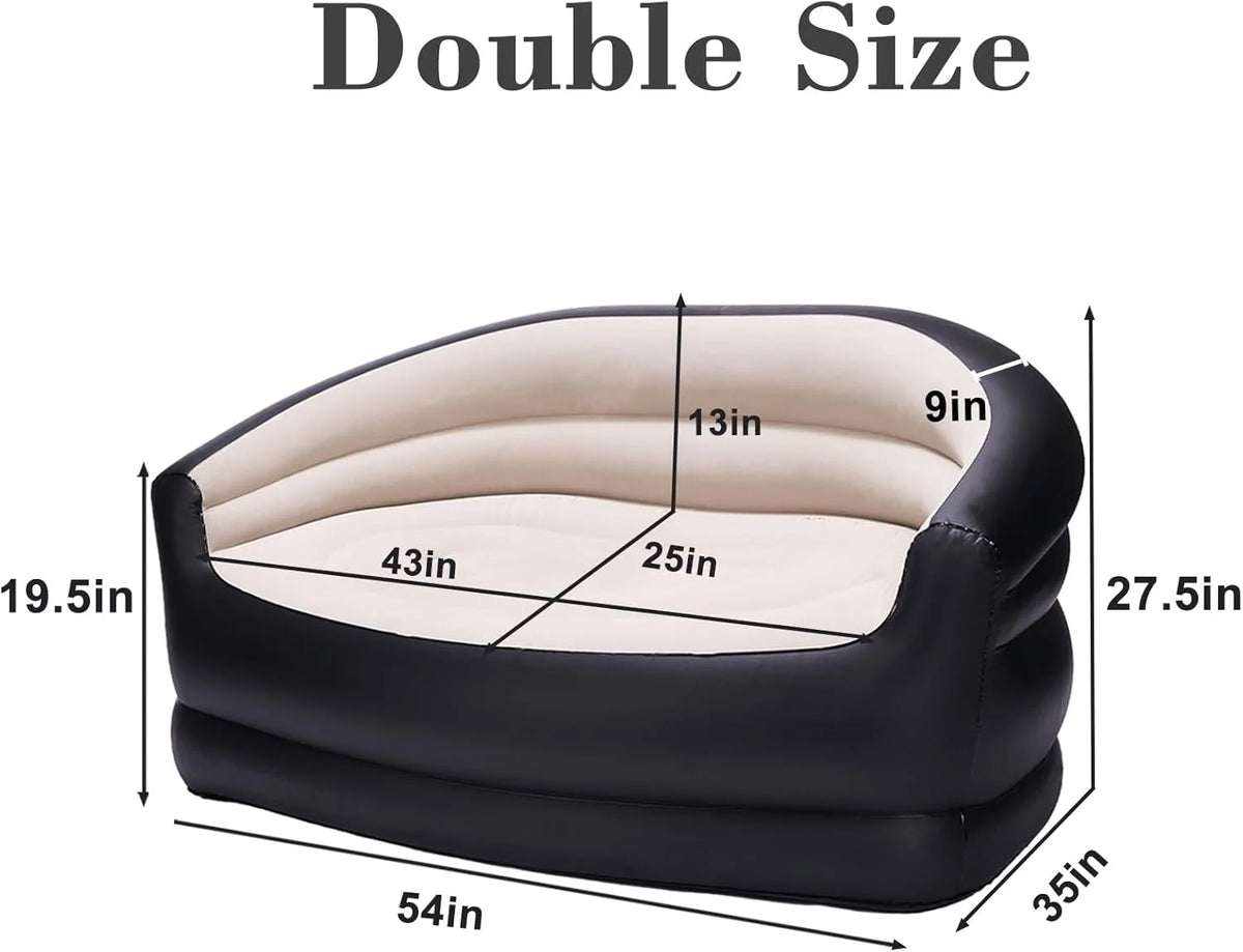 Inflatable Couch Outdoor Air Sofa,Blow Up Couches for Camping, Double Size