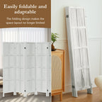 Aletheiawu 4 Panel Room Divider Wall and Folding Privacy Screens��No Installation Required��White
