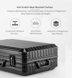 All Aluminum Magnesium Hardshell Carry On Luggage with Lock, Airline Approved Hardside Carry on Suitcase with Spinner Wheels, Checked Metal Rolling Luggage Case for Travel, Business