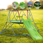 Platports Kids Dome Climber with Slide Set- Indoor Outdoor Playground - Age 3-10 - 55 inches mat