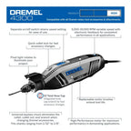 Dremel 4300-9/64 Platinum Edition Corded Rotary Tool, Variable Speed with 9 Dremel Tool Attachments, 64 Accessories, Storage Organizers & Dremel Tool Case, 1.8A/120V