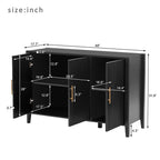 Black Accent Cabinet, Atumon Storage Cabinet Furniture, Modern Buffet Sideboard, Wooden Accent Cabinet with 3 Doors, Accent Storage Cabinet for Entryway Hallway Living Room, 48"L x 17.7"W x 31.9"H