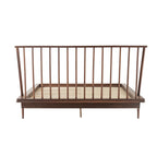 Walker Edison Modern Boho Queen Size Solid Wood Platform Bed, Walnut
