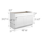 Design House Brookings Ready to Assemble Wood Shaker 2-Door and 2-Drawer Kitchen Base Cabinet (48 x 34.5 x 24), Sherwin Williams? White