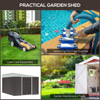 Outsunny 4.6' x 9' Metal Outdoor Storage Shed, Garden Utility Tool House with Double Lockable Doors for Backyard, Patio, Lawn, Garage, White