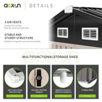 Aoxun 6 x 4 ft. Outdoor Metal Storage Shed with Lock for Backyard, Garden