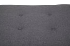 OFM Mid Century Modern Tufted Fabric Storage Ottoman, Walnut Legs, in Beige