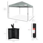 Best Choice Products 12x12ft Easy Setup Pop Up Canopy w/ 1-Button Setup, Wheeled Case, 4 Weight Bags - Navy Blue