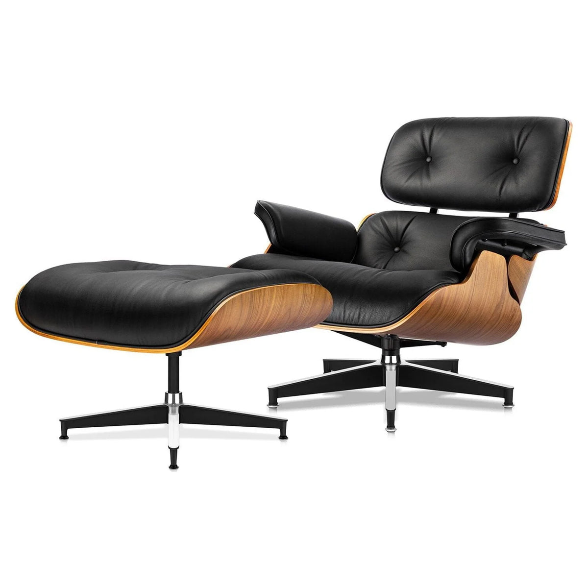 Lounge Chair, Mid Century Lounge Chair,Top Grain Leather Sofa for Living Room, Indoor Modern Lounge Chair and Ottoman Set, Chaise Lounge for Office, Study