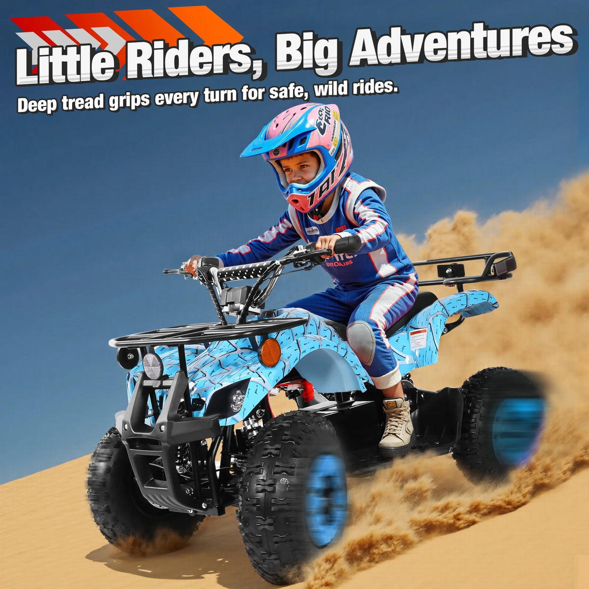 ATV for Kids, 36 Volt Ride on Toys, 500w Motor Quad Bike for Big Kids, Power Car Wheel with Metal Frame, Speed Control, Suspension, Black