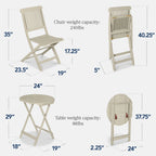 Best Choice Products 3-Piece Acacia Wood Bistro Set, Folding Patio Furniture w/ 2 Chairs, Table - Natural