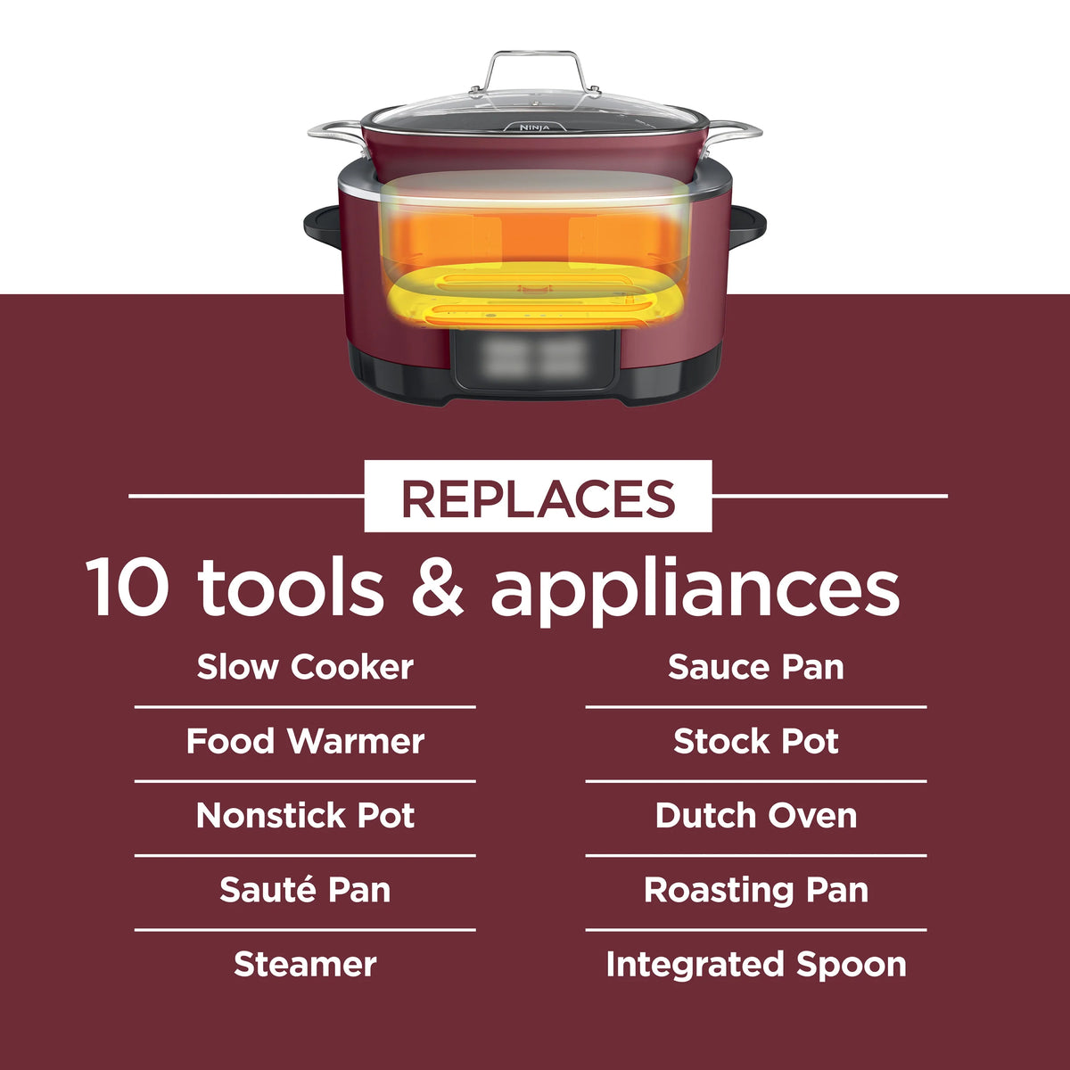 Ninja Foodi Possible Cooker 8.5qt Multi-Cooker, Cherry Tarte, MC1000WM