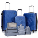 10 Piece Luggage Set Lightweight Suitcase Set with 7PCS Organizer Bags Suitcase with TSA Lock Spinner Wheels(Black)