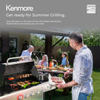 Kenmore BBQ Propane Gas Grill - 5 Burners with Side Burner & Searing Zone, 644 Sq. In. Stainless Steel Grill, 66,000 BTU, Ideal for Outdoor Cooking, Patio & Backyard, Black