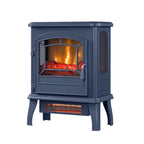 ClassicFlame 17.5"W Infrared Quartz Electric Stove Heater, Insignia Blue