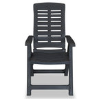 vidaXL Reclining Patio Chairs Outdoor Stack Dining Chair with Armrest Plastic