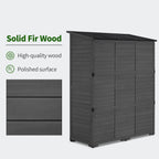 MCombo Large Outdoor Storage Shed with 6 Shelves, Outside Tool Wooden Storage Cabinet, 1738